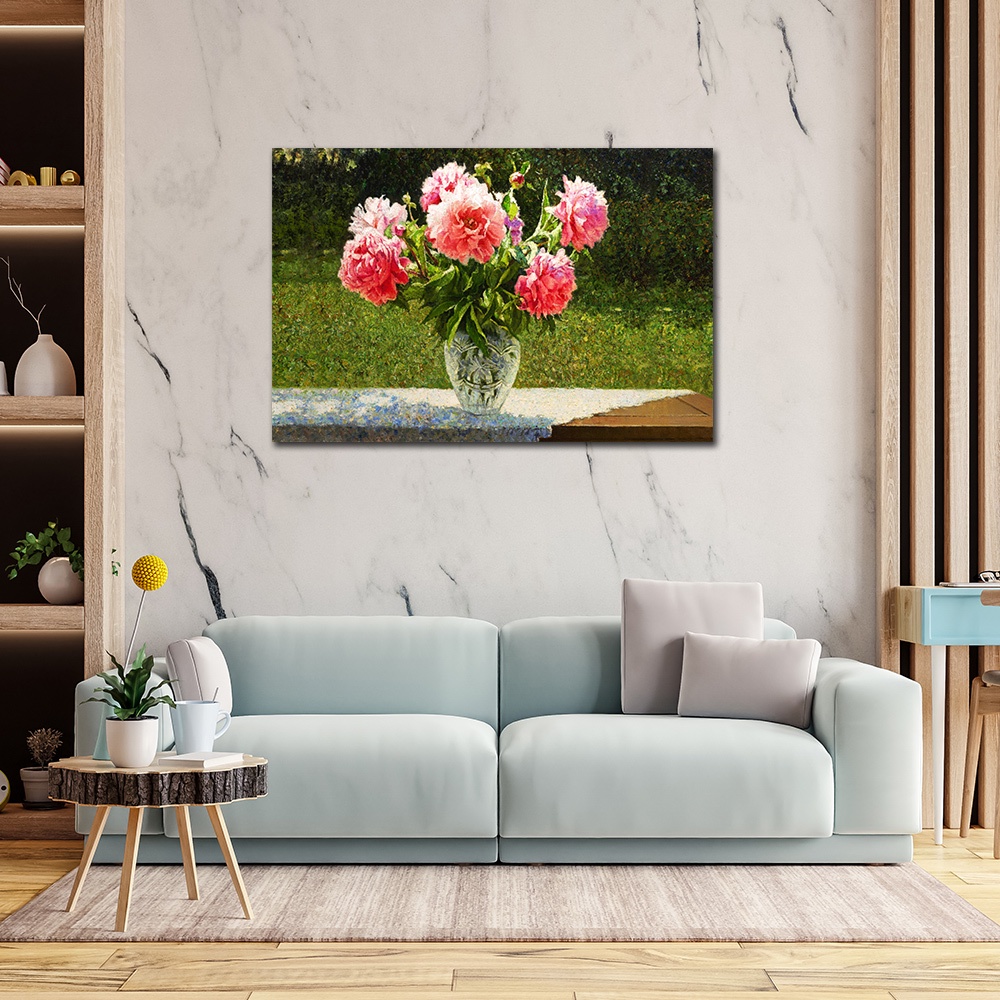 【御畫房】牡丹花 國家一級畫師手繪油畫60&times;90cm(VF-19), , large