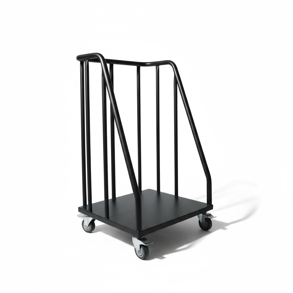 【 SHAONIANNA.TW 】消光霧黑鐵製餐盤回收推車 55x52.5x90cm &ndash; 活動輪附剎車多功能餐盤架 / 餐廳食堂收納運送架, , large