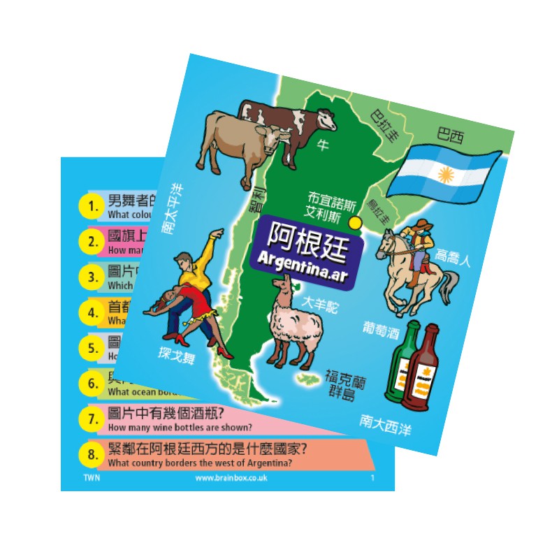 【Asmodee】大腦益智盒 周遊列國 桌上遊戲 (中文英文雙語版) BrainBox World, , large