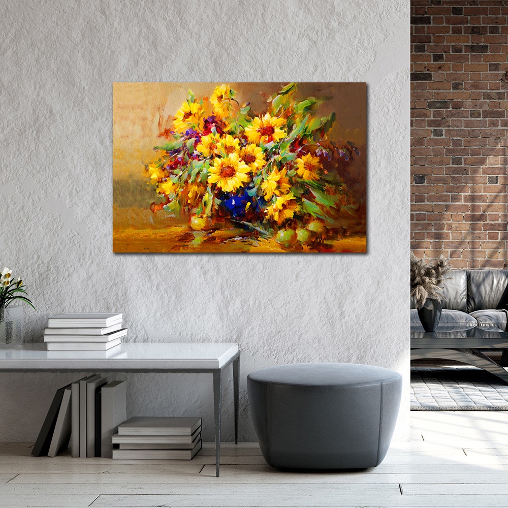 【御畫房】太陽花 國家一級畫師手繪油畫60&times;90cm(VF-21), , large