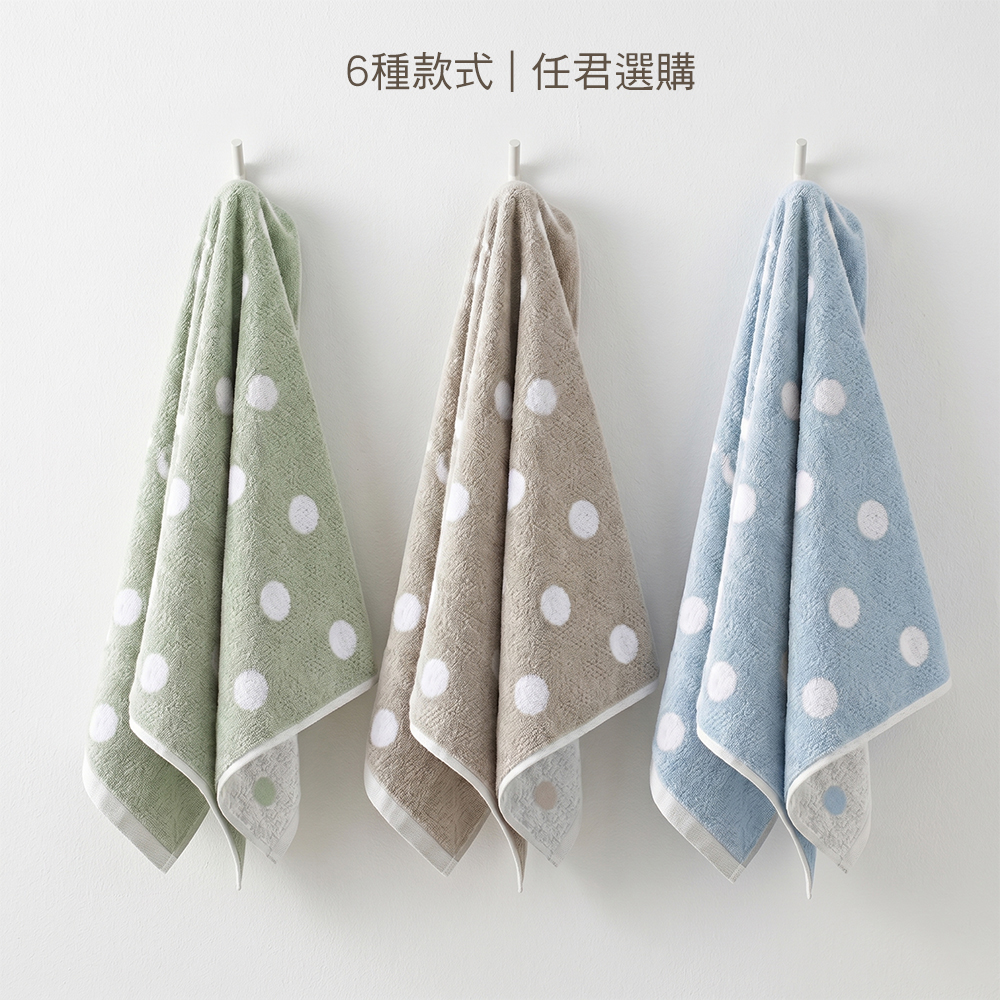 【BVD】6入組-MIT圓點無螢光劑自然棉撚毛巾增厚 純棉 吸水 台灣製(74ｘ33cm)(B05004), , large