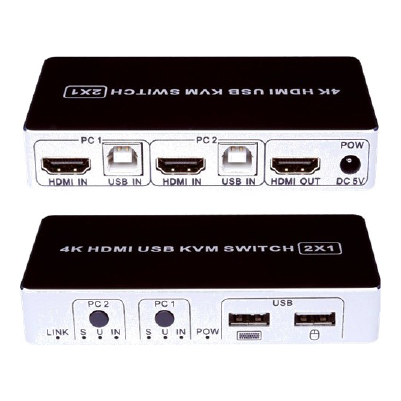 昌運監視器 HD-KVM201 二進一出4K HDMI KVM USB 切換器, , large