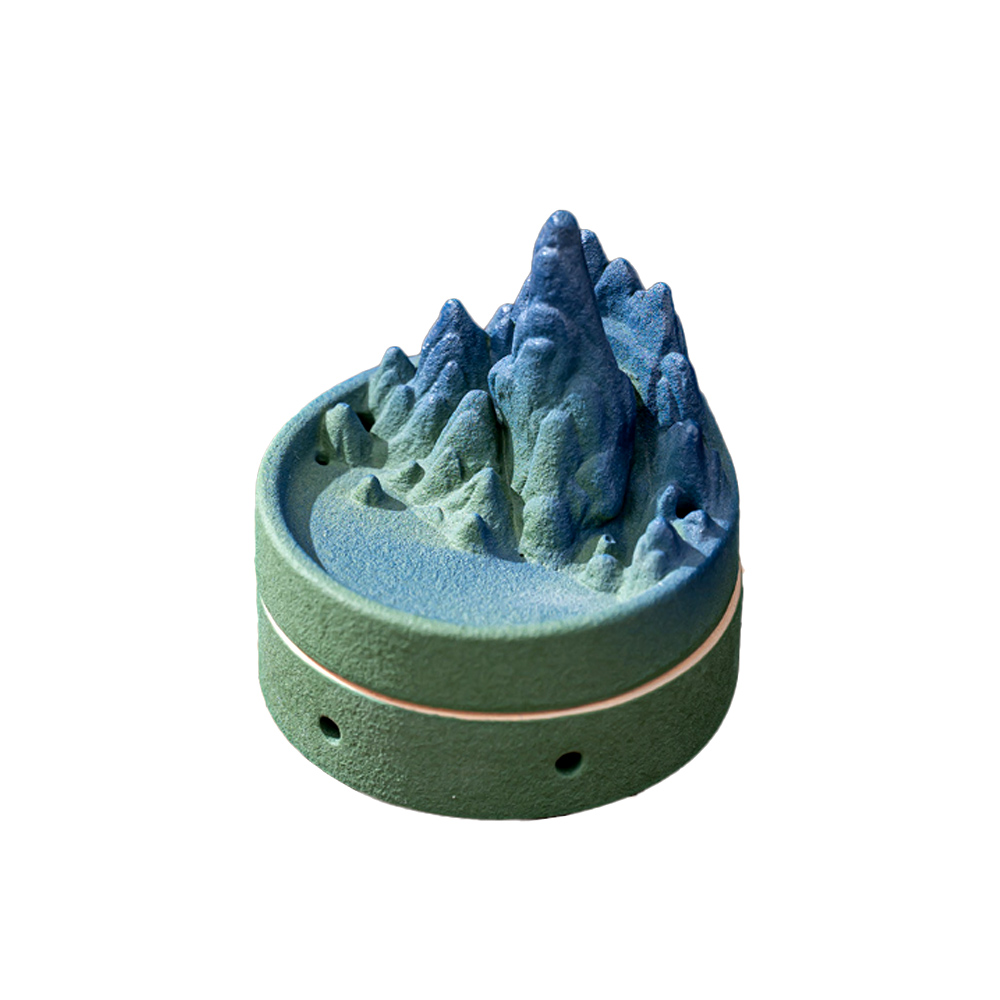 【上手家居】綠蔭山水三用倒流香座 蒼嶺青巒(檀香爐/倒流香爐/線香座/盤香爐), , large