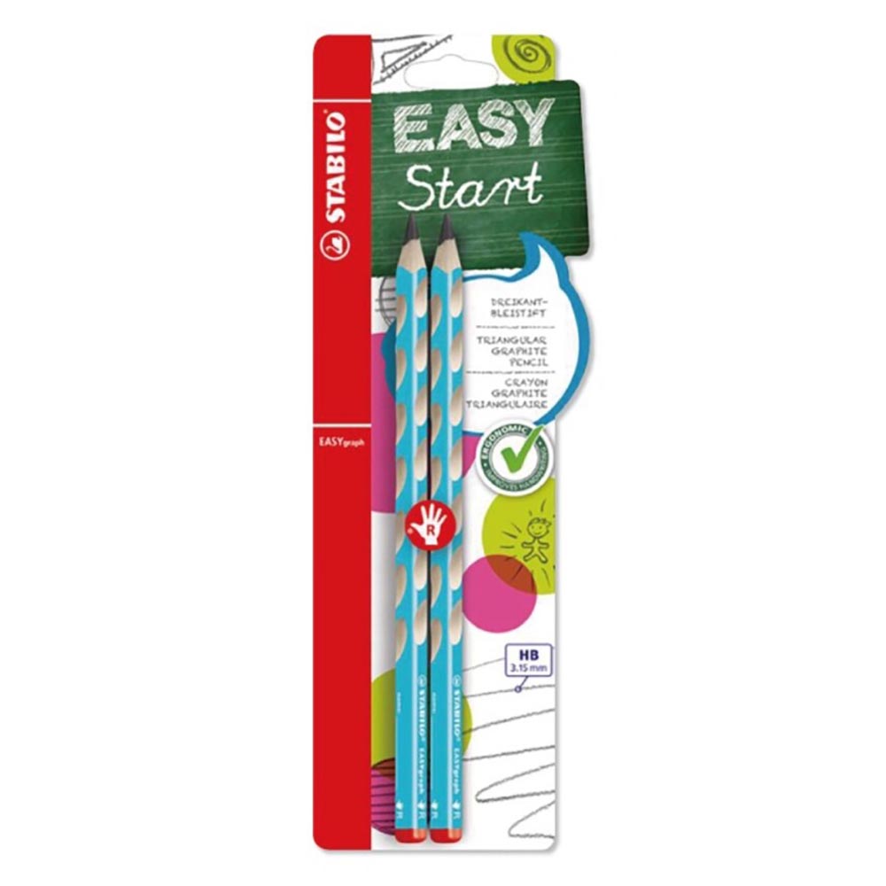 STABILO 德國 思筆樂 EASYgraph 人體工學思筆樂洞洞鉛筆 淺藍色右手 2支/入 STB-50650-10, , large