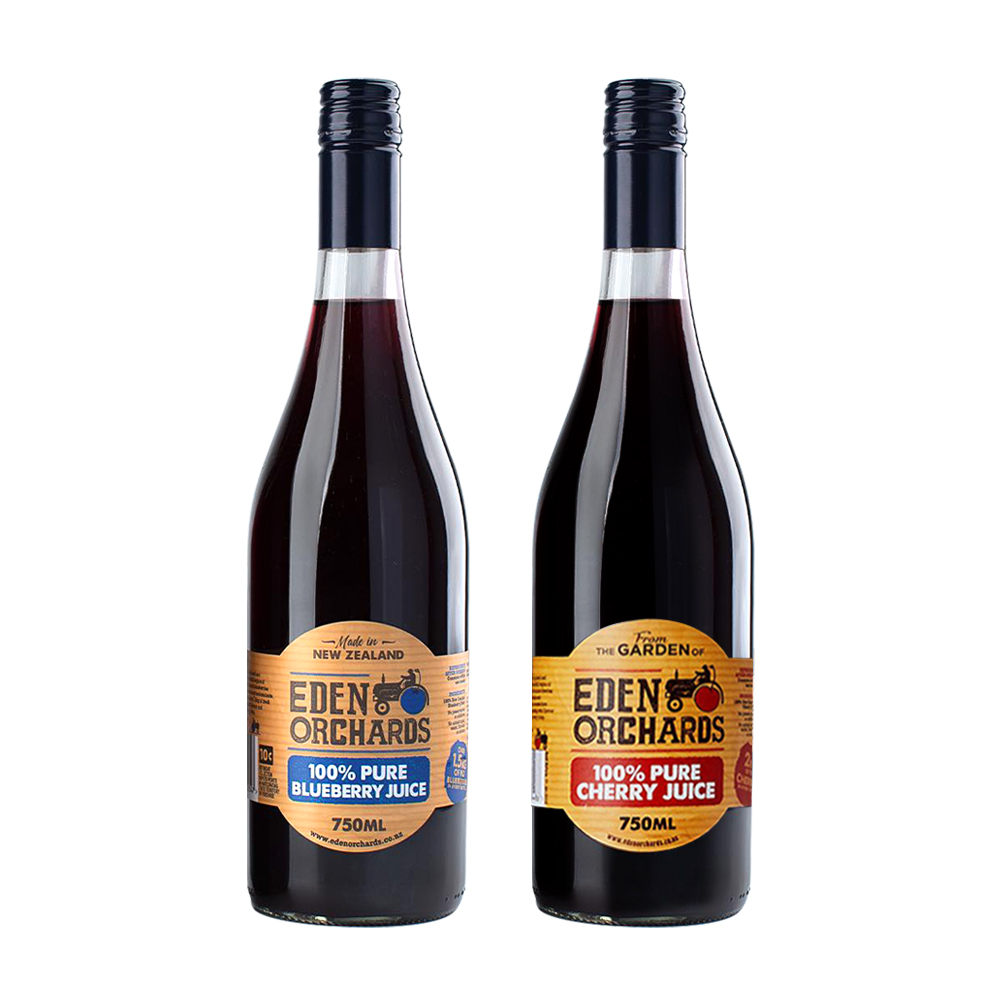 紐西蘭Eden Orchards 伊甸莊園100%純藍莓/櫻桃原汁 750ml x 2入組, , large