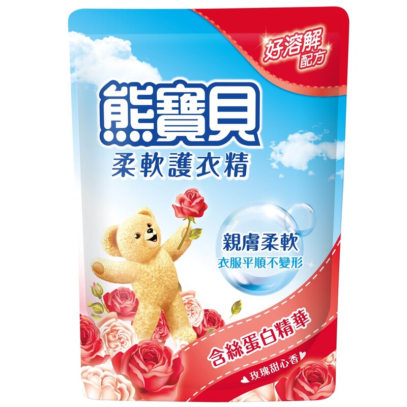 新熊寶貝玫瑰甜心香柔軟護衣精補充包, , large