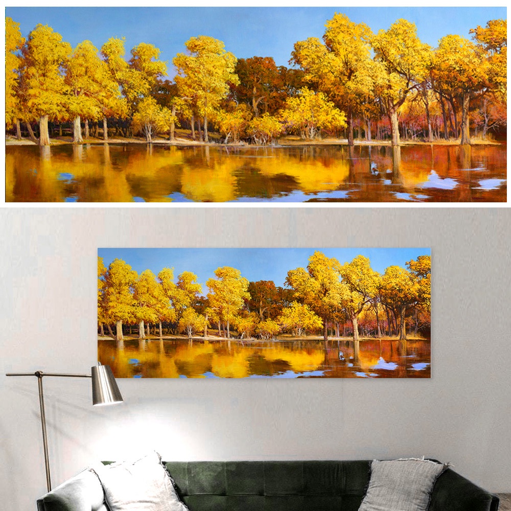 【御畫房】金秋時節 國家一級畫師手繪油畫60&times;120cm(VF-37), , large
