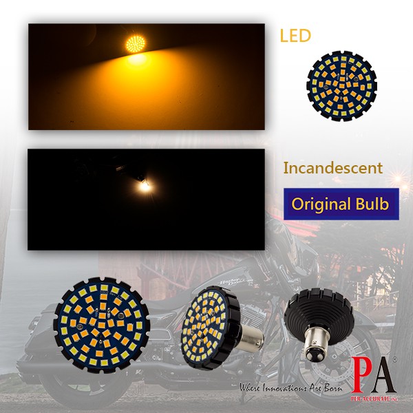 哈雷 LED方向燈 子彈型燈具專用 1157 雙芯 48晶 SMD LED 白光加黃光 雙色  方向燈燈泡, , large