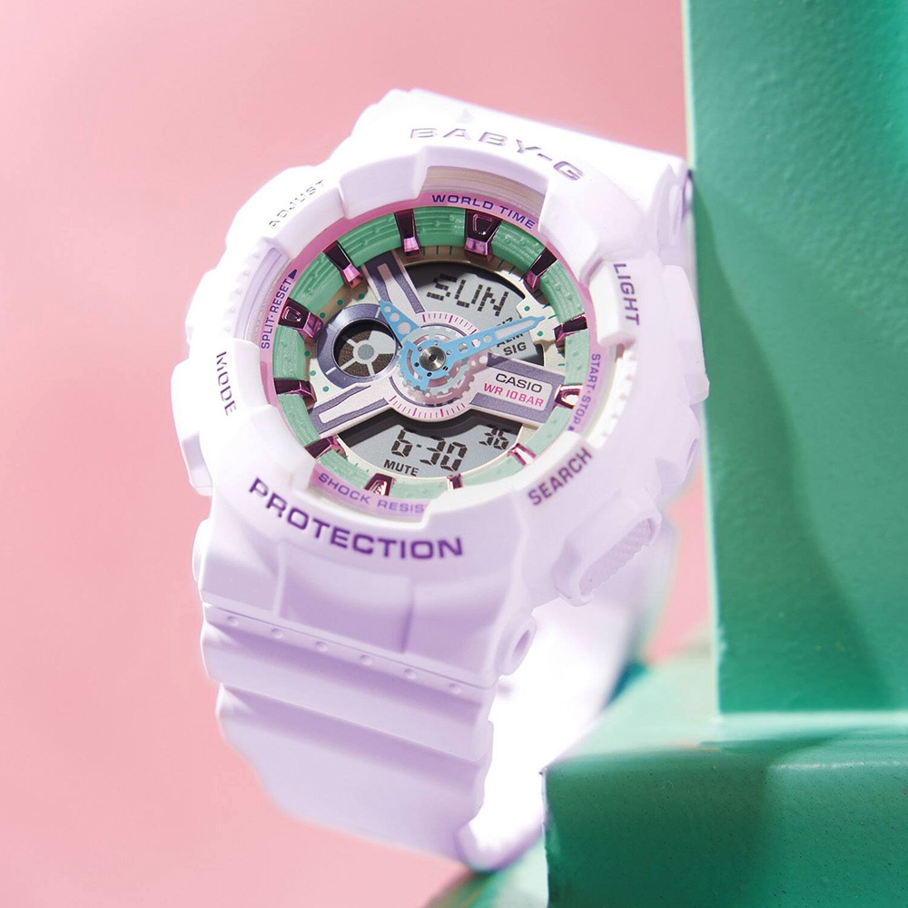 CASIO 卡西歐 BABY-G 粉紫色 柔和色調手錶 BA-110XPM-6A, , large
