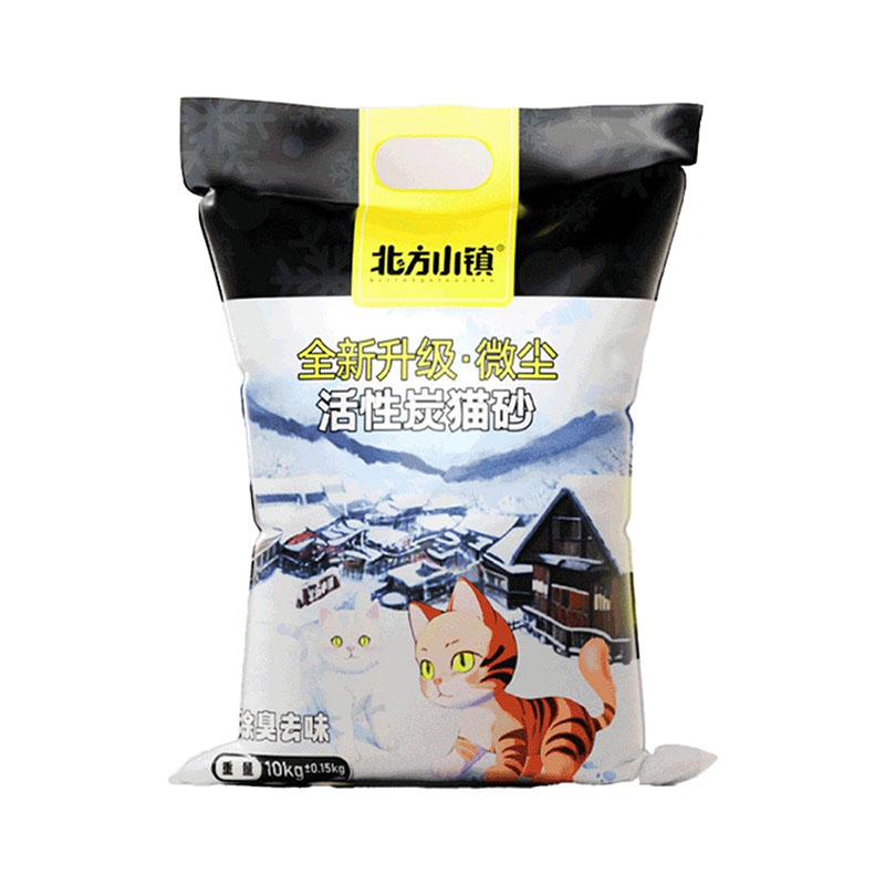 [hababy環安家居]北方小鎮 活性炭貓砂 10kg｜除臭微塵快速結團膨潤土礦砂（除臭貓砂、、10kg 大包貓砂、無甲醛幼貓砂）, , large