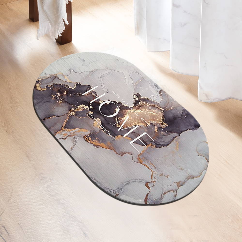 Soft diatomaceous earth water-absorbing non-slip floor mat with color printing, , large