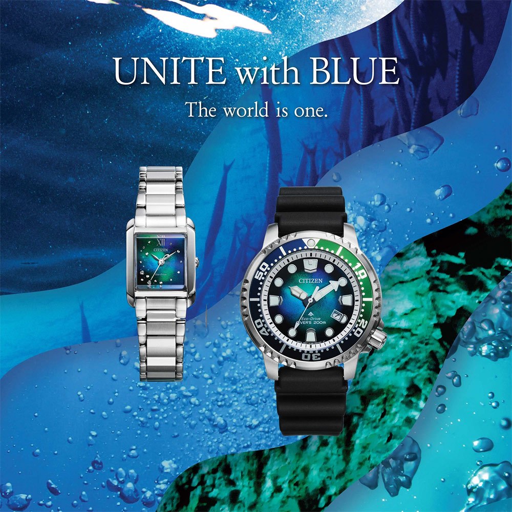 CITIZEN 星辰 千彩之海UNITE with BLUE 限量 光動能200米潛水錶BN0166-01L, , large