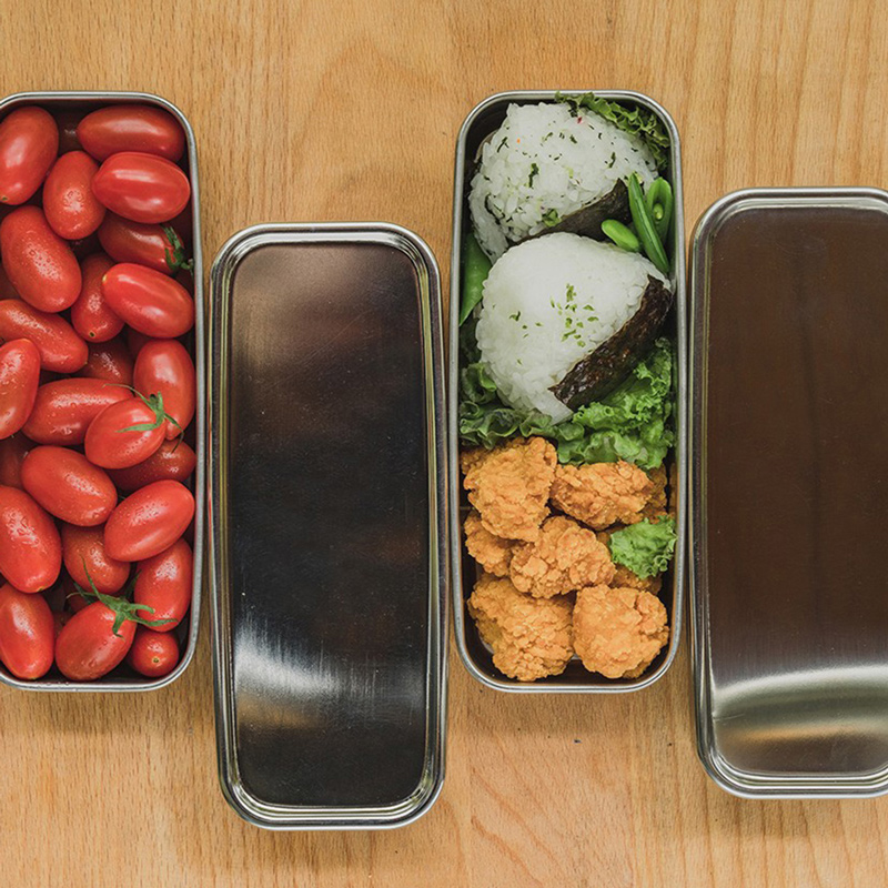 dsk.pig Stainless steel lunch box with two types of lids RD x PI, , large