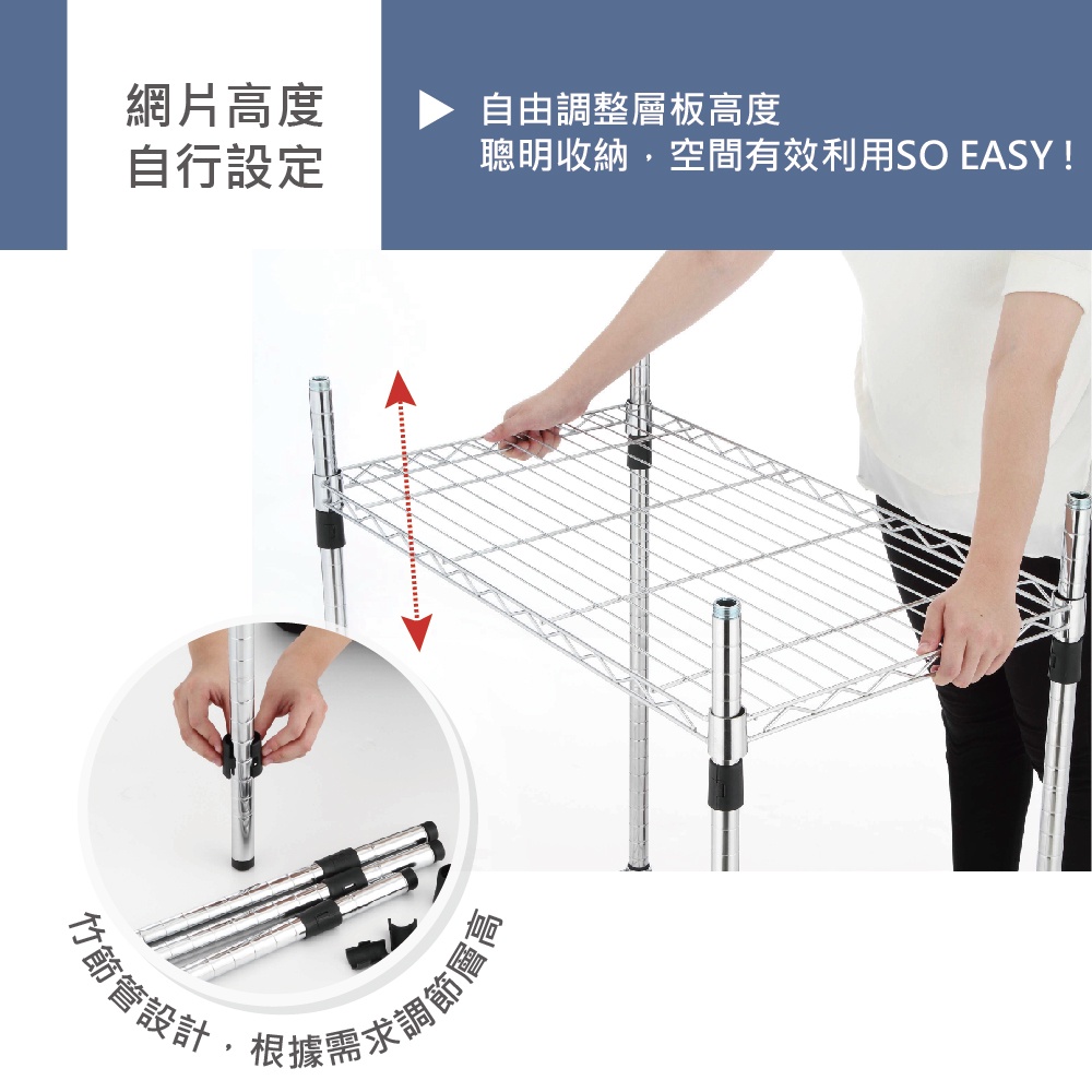 【KIWISH】46X40X60H三層架(黑色)收納架/鐵架/置物架/鐵力士架｜六分管徑 整體耐重150kg, , large