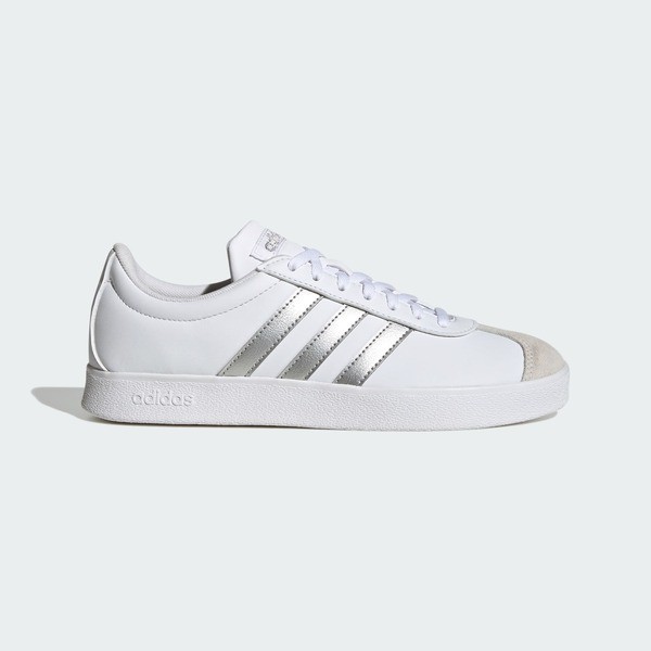 Kixpress-Adidas 愛迪達 VL Court Base 女 運動休閒鞋 舒適 白 銀 [ID3716], , large