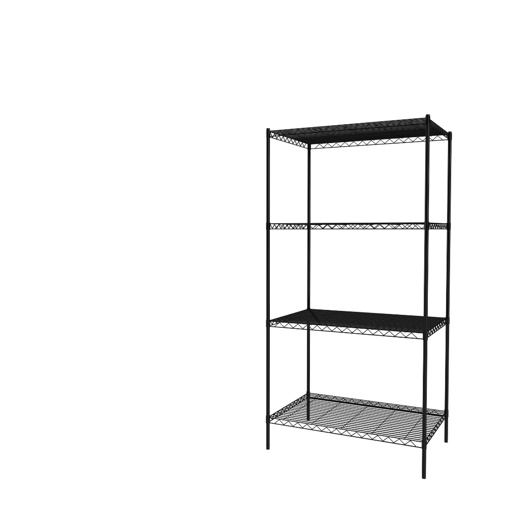 KIWISH 90x60x180cm Black 4-Tier Wire Shelving Unit | Heavy Duty Metal Storage Rack | Made in Taiwan, Free Shipping, , large