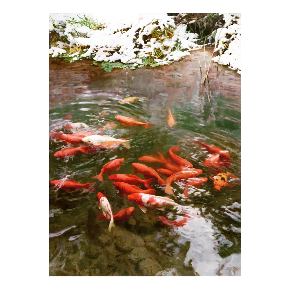 【御畫房】富貴有魚 國家一級畫師手繪油畫80&times;110cm(VF-66), , large