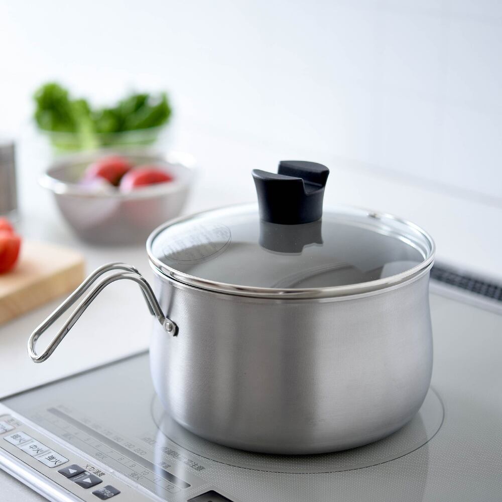 日本Arnest 逸品物創不銹鋼三合一萬用料理鍋附瀝水藍、玻璃蓋19cm, , large