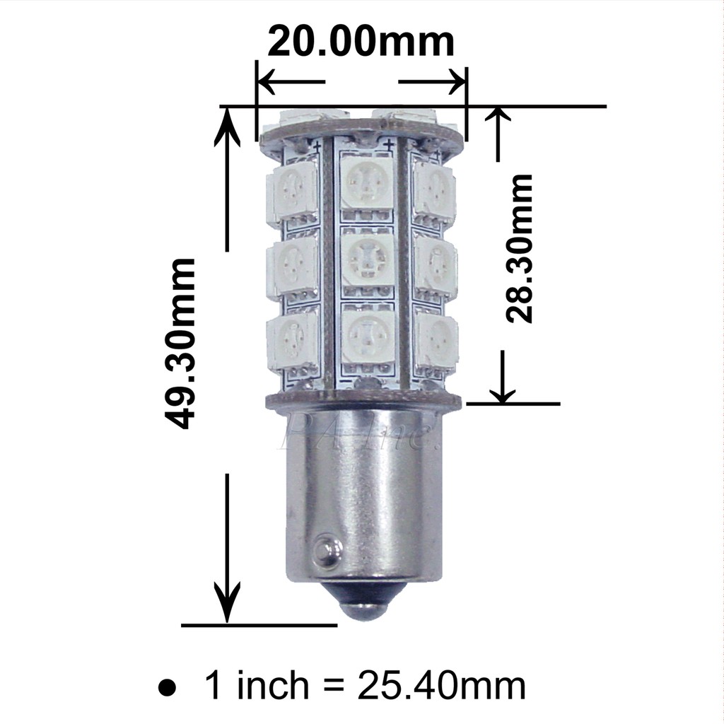 【PA LED】1156 單芯 平角 P21W 30晶 90晶體 SMD LED 倒車燈 後霧燈 方向燈 煞車燈, , large