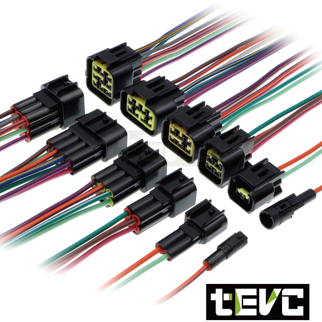 《tevc》2.3 C32 1~16PIN 防水接頭 帶線 車規 車用 汽車 機車 插頭 端子 快速接頭, , large