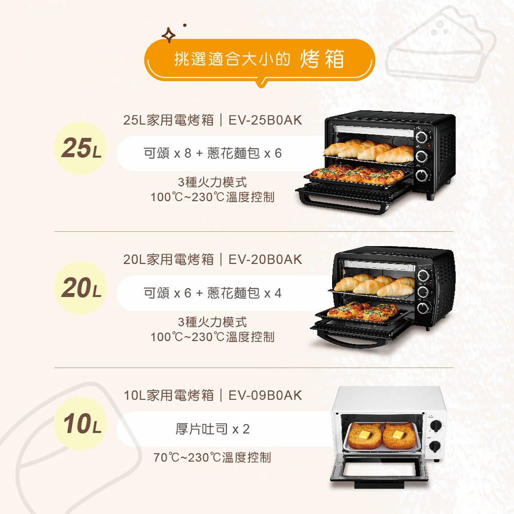 CHIMEI 奇美 25L家用電烤箱 EV-25B0AK, , large