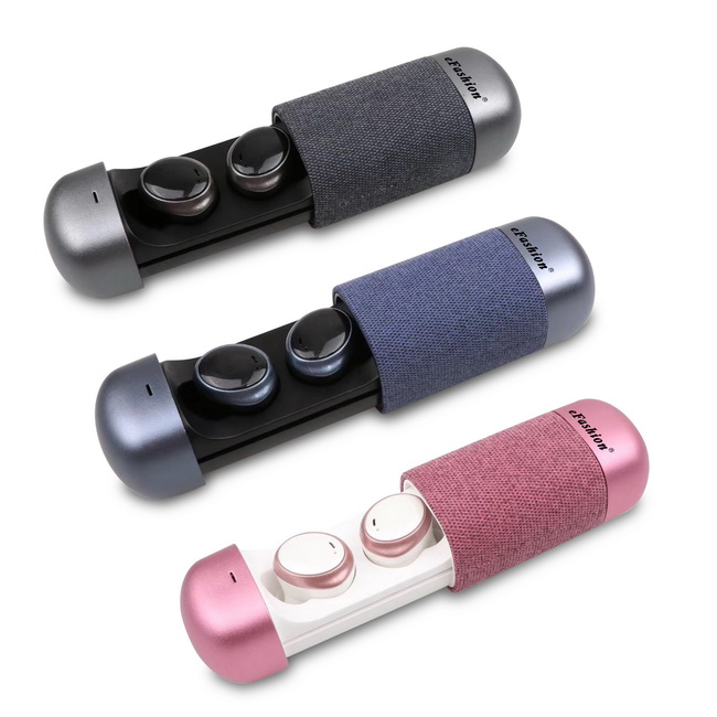 BTE30 Metal Space Capsule eFashion Compact Portable Wireless Bluetooth Earbuds, , large