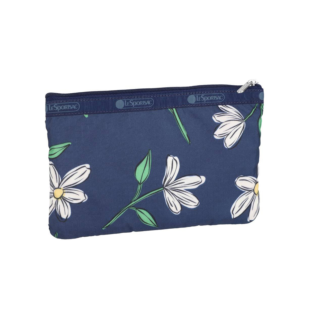 Lesportsac 3-Zip Cosmetic 三層拉鍊化妝包 收納包 盥洗包 女包 男包(海軍藍花卉), , large