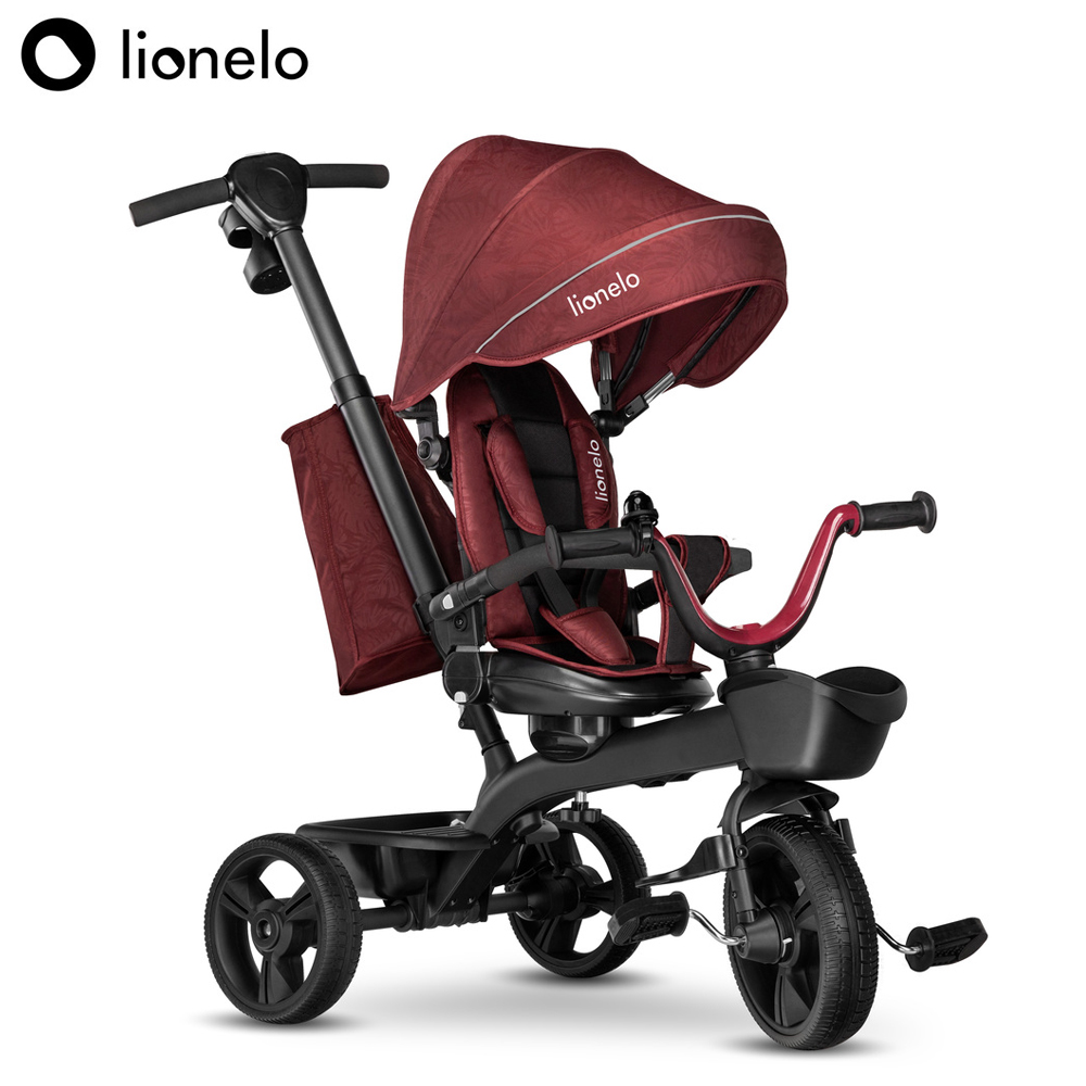 【Lionelo】豪華手推幼兒童三輪車 Kori (勃根地酒紅), , large