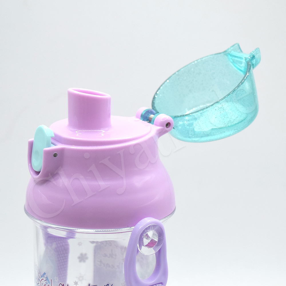 【百科良品】日本製 冰雪奇緣 彈蓋直飲水壺 隨身瓶 抗菌加工 480ML(附背帶), , large
