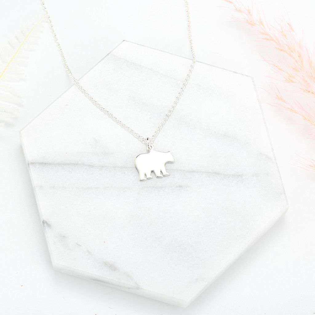 【Angel & Me】Large Cute Polar Bear North Pole s925 sterling silver necklace gift, , large