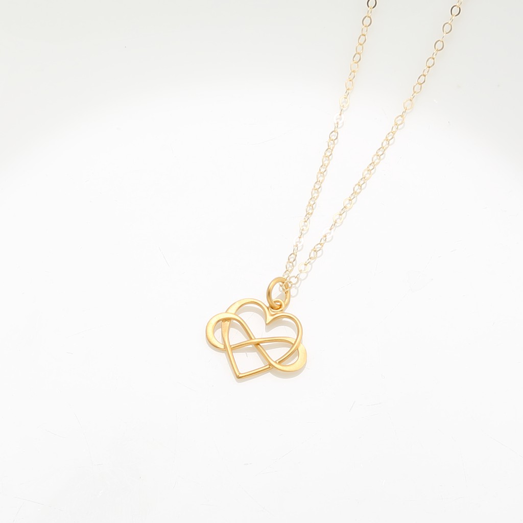 【Angel & Me】Endless love s925 sterling silver 24k gold plated necklace gift, , large