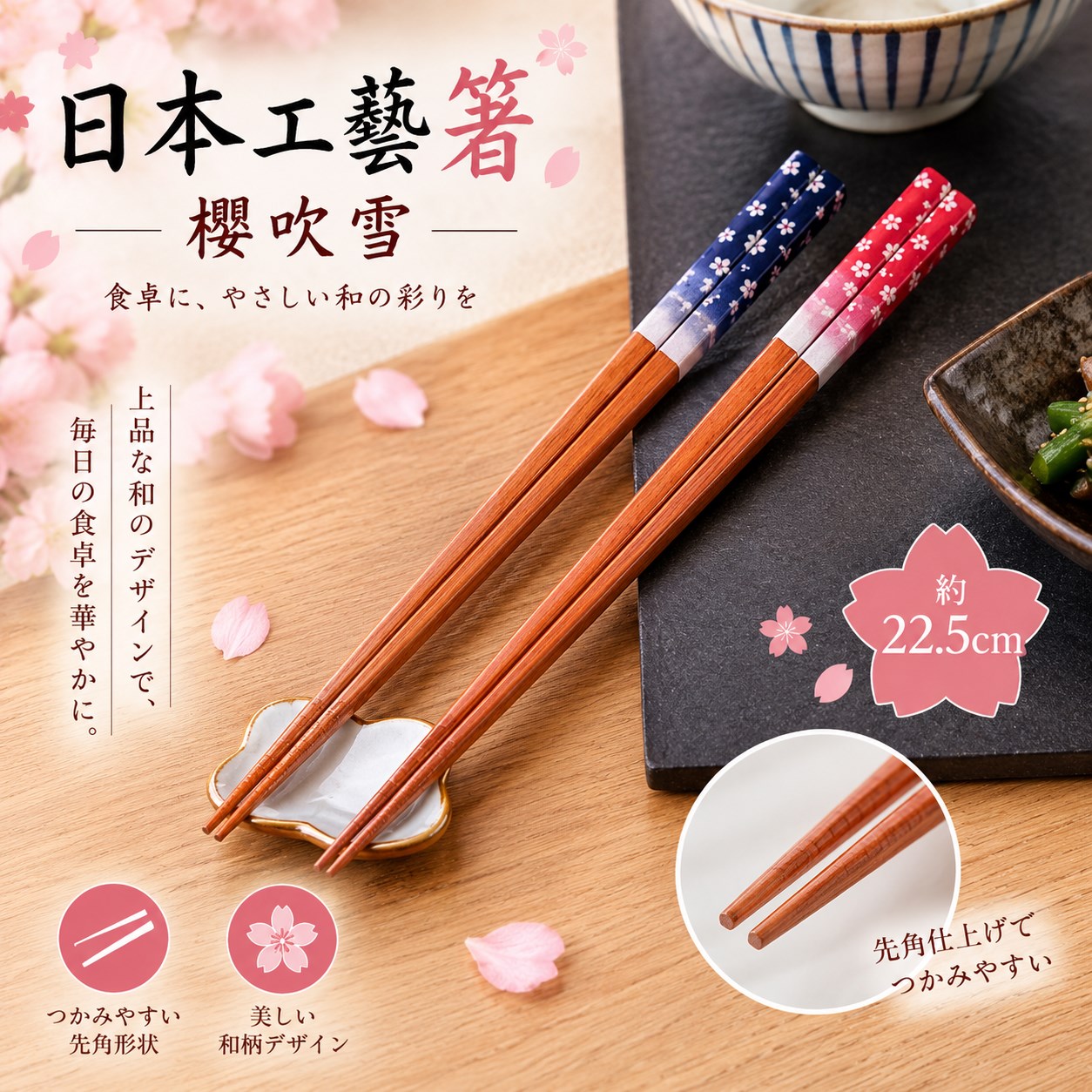 【HIYASU日安工坊】日本工藝箸-櫻吹雪, , large
