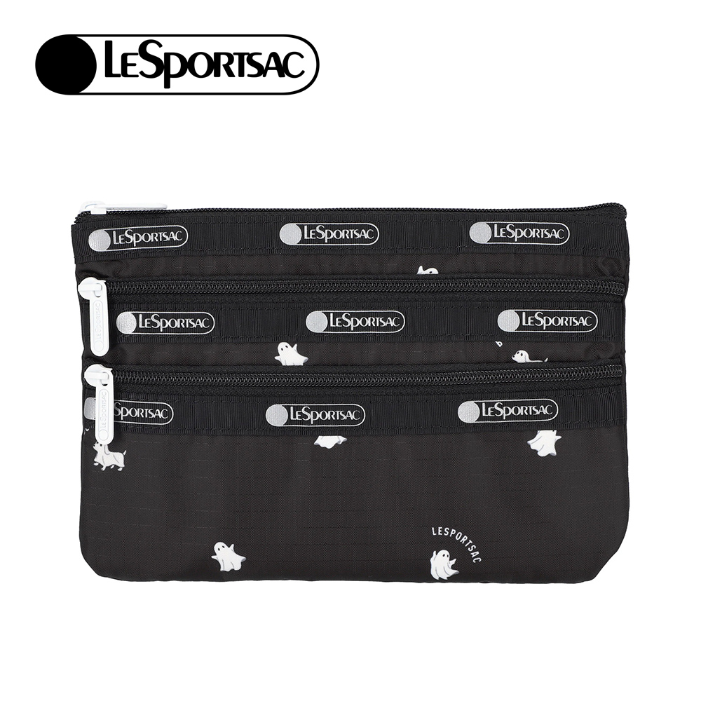 Lesportsac 3-Zip Cosmetic 三層拉鍊化妝包 收納包 盥洗包 女包 男包(歡樂萬聖節)L262-7158P-HH11, , large