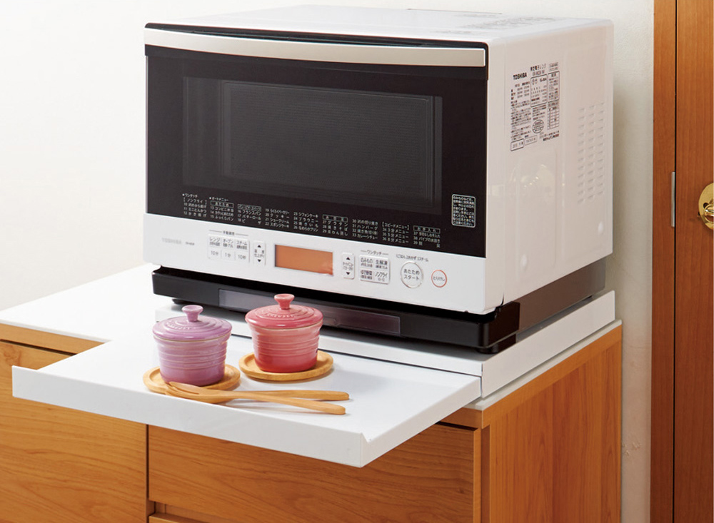 【adachi】Japan-Made Kitchen Appliance Multifunctional Storage Single-Layer Drawer Workbench 45cm (Extendable Kitchen Workspace), , large