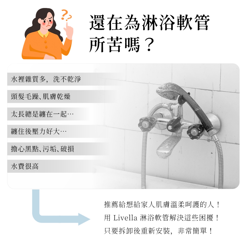 【Livella】日本微氣泡淋浴水管/微氣泡淋浴軟管/微氣泡淋浴水管/日本五金用品/水管/軟管, , large