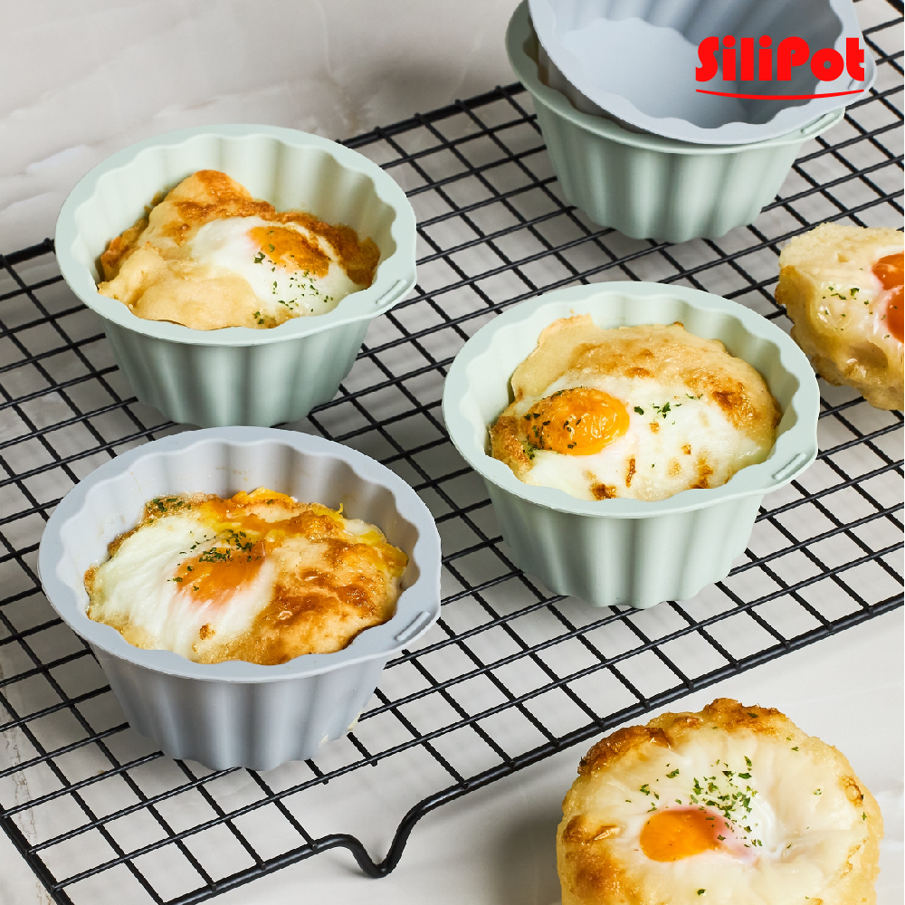 [Korean SiliPot] Platinum Silicone 28ml Baking Mold (Size: 6-piece) (Suitable for making baby food, pudding, jelly, cupcakes) Size: S, , large