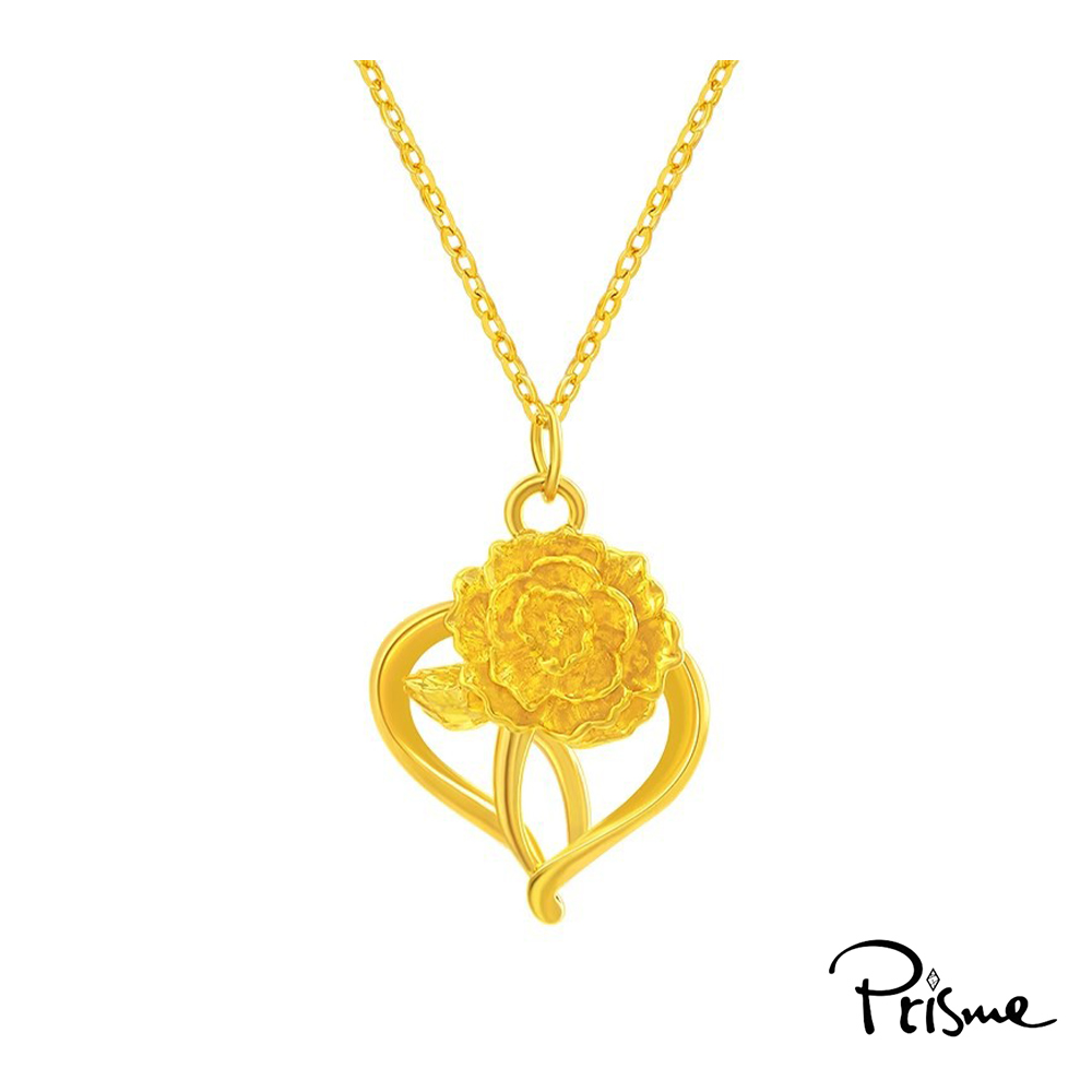 【Prisme Gold】黃金項鍊 康乃馨 鍊墜項鍊 (金重：約0.12錢&plusmn;0.03), , large