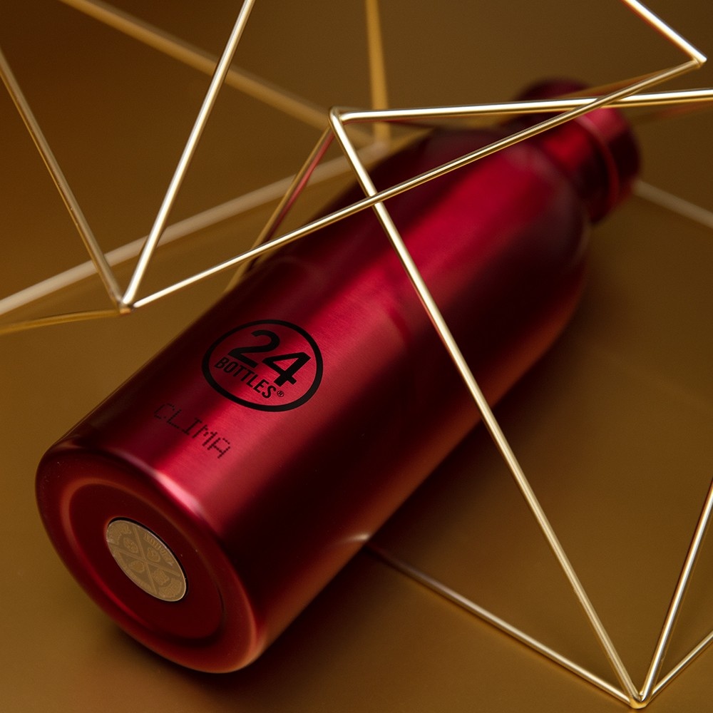 【義大利 24 Bottles】不銹鋼雙層保溫瓶 500ml- 金紅, , large