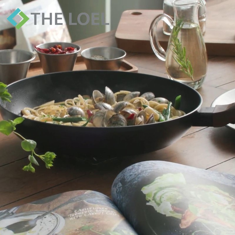 【THE LOEL】韓國天然原礦不挑爐不沾鍋系列-鍋具3件組(28cm平底鍋+30cm深炒鍋+30cm鍋蓋)🎁贈純水濕紙巾80抽1入, , large