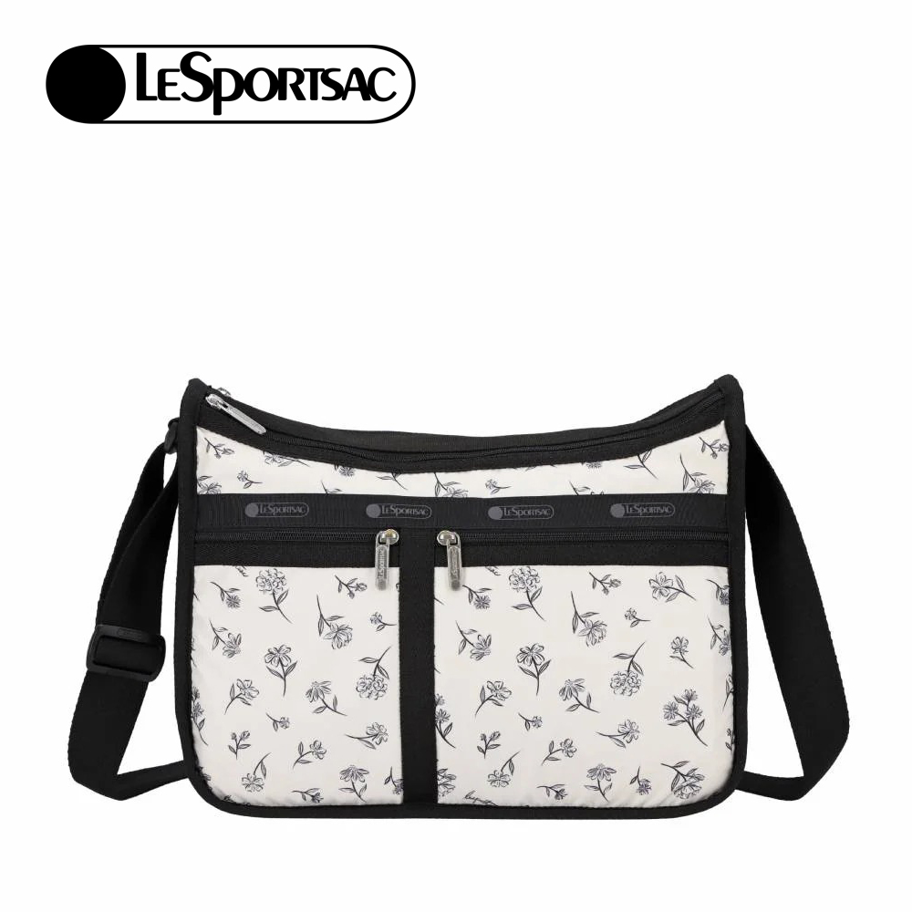 Lesportsac Deluxe Everyday Bag 經典斜背包 側背包 通勤旅行包 女包 男包(素描花卉), , large