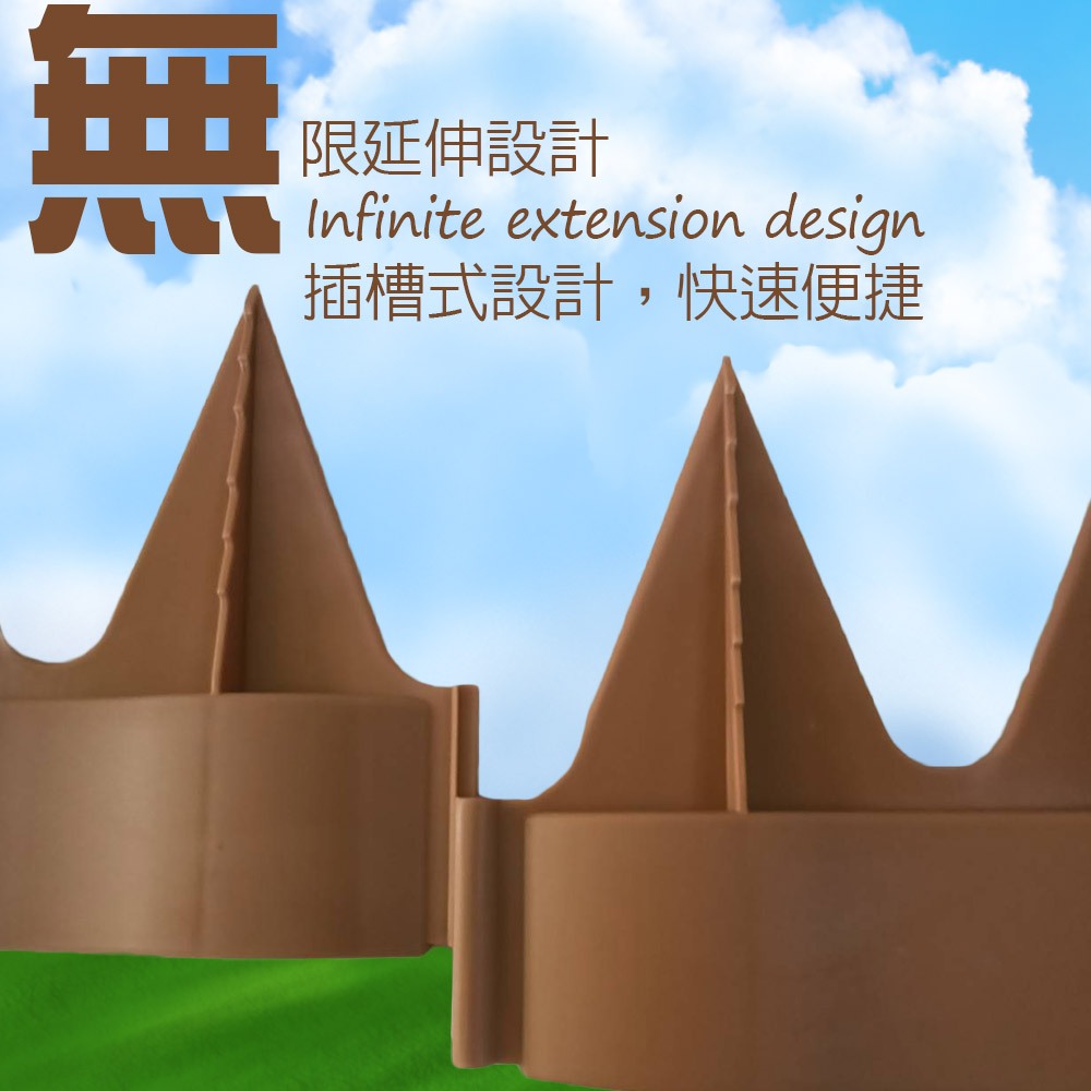 GS MALL 台灣製造 仿波浪型磚塊長籬笆 波浪型籬笆 磚塊 籬笆 園藝圍籬 園藝裝飾 庭院圍籬 長籬笆, , large