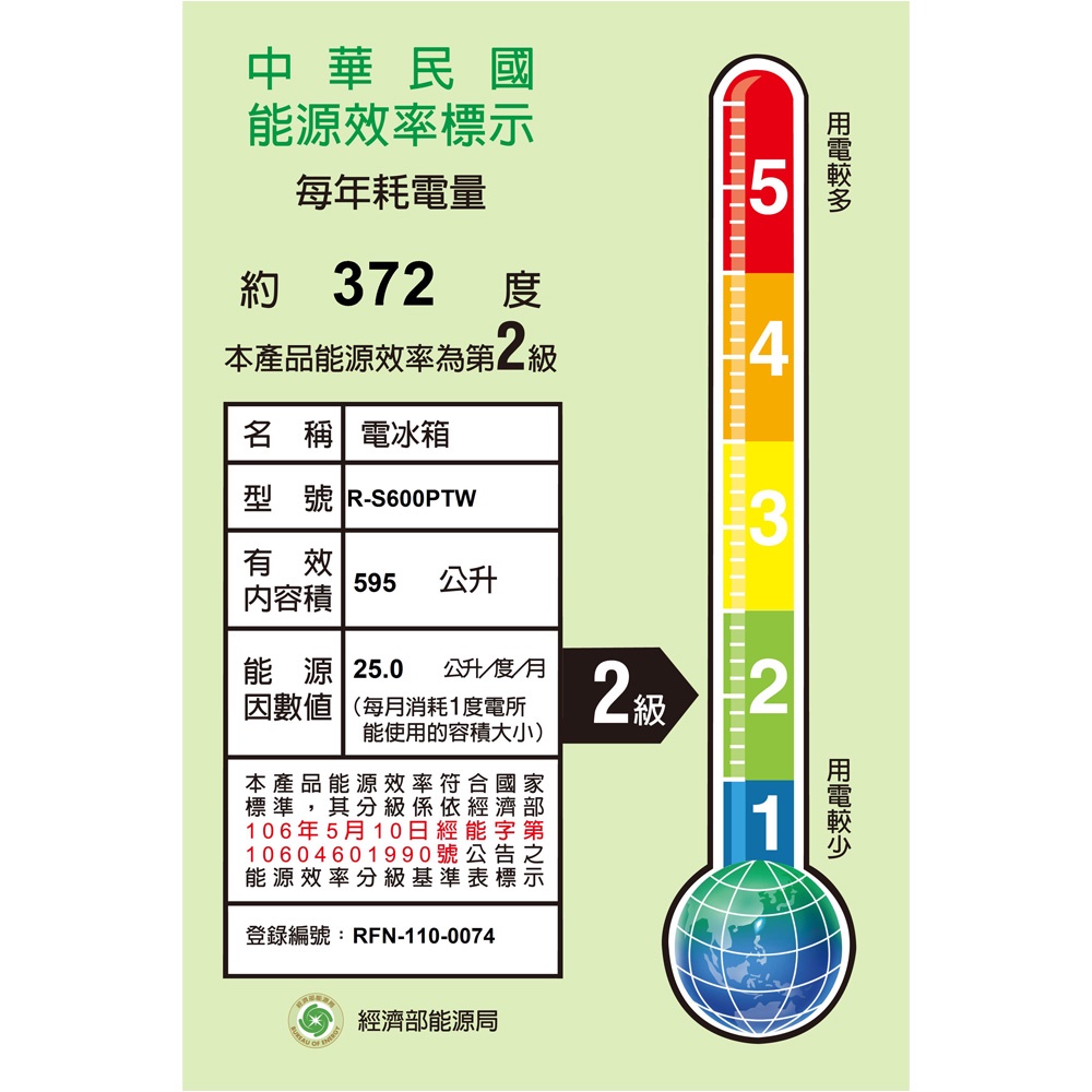 HITACHI 日立 595L二級能效變頻雙門對開冰箱 RS600PTW-GBK琉璃黑, , large