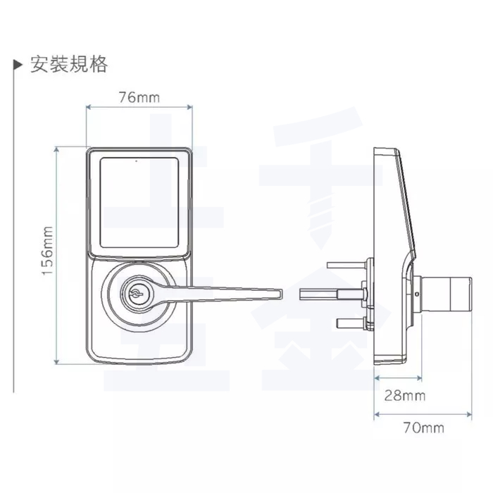 電子鎖 加安牌 TL-505PC TL505PC 消光黑 門鎖 水平鎖 三合一 密碼鎖 卡片鎖, , large