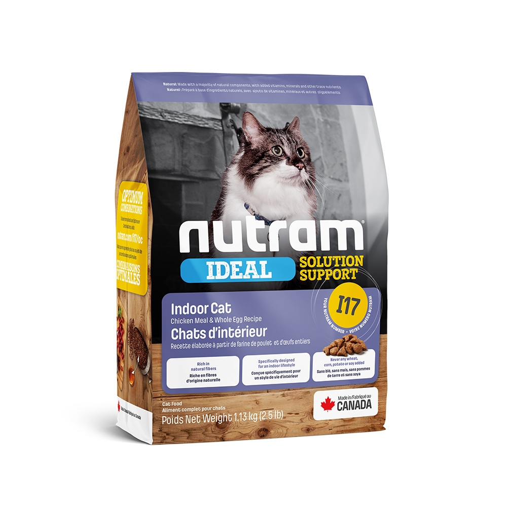 【Nutram 紐頓】I17 室內化毛貓 雞肉燕麥 貓飼料 貓糧 貓食1.13KG, , large