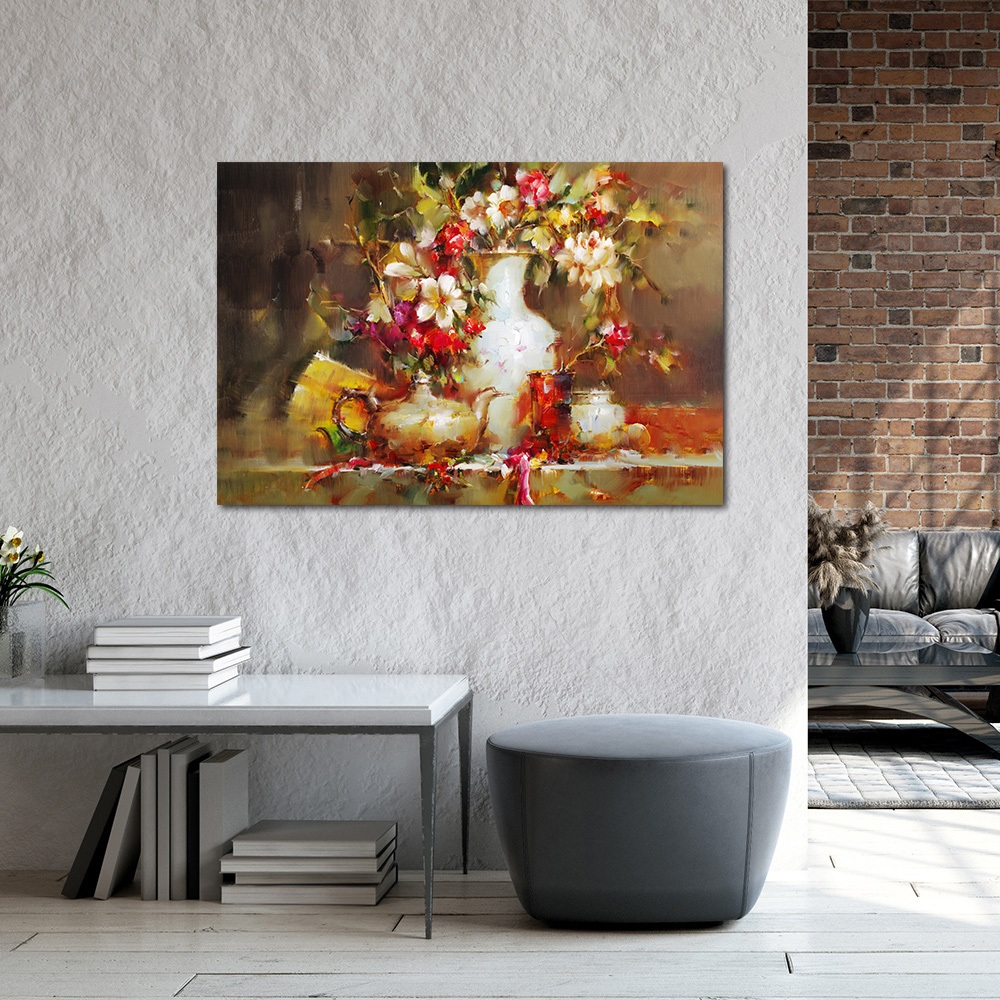 【御畫房】富貴花開之一 國家一級畫師手繪油畫60&times;90cm(VF-197), , large