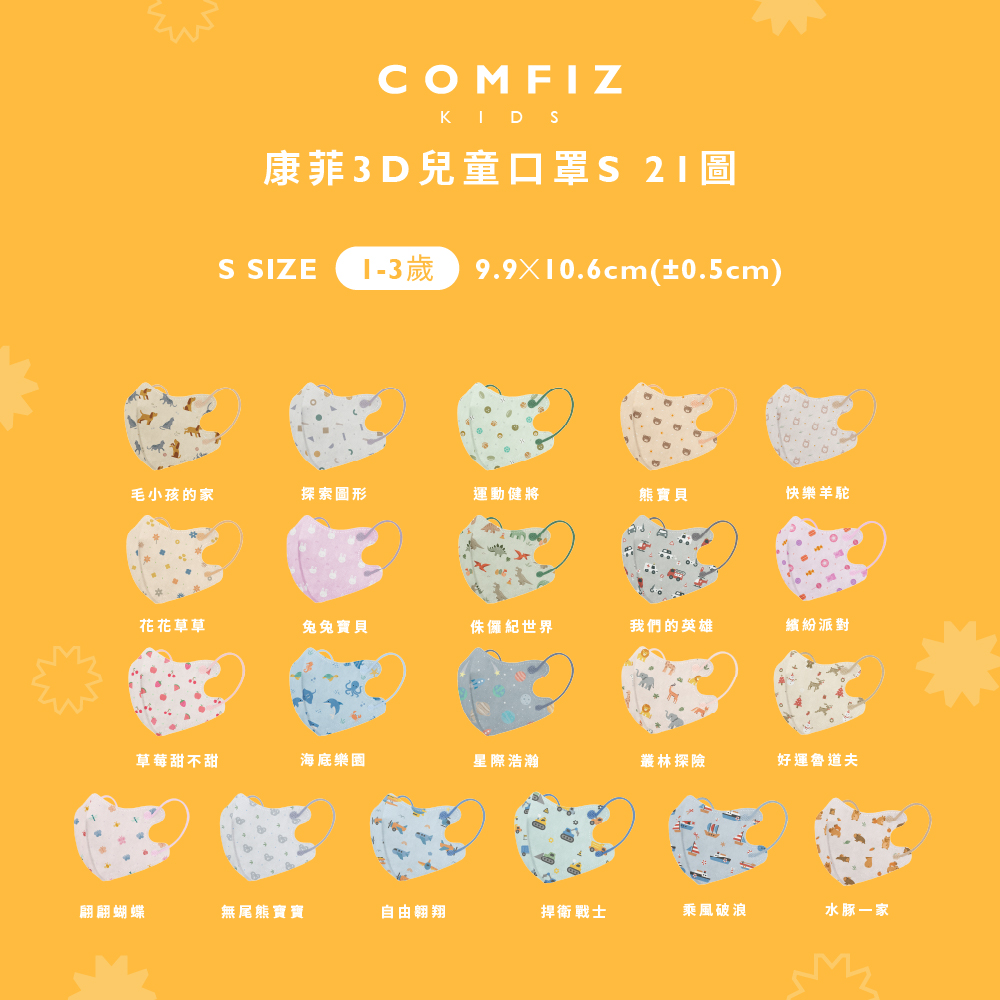 【康菲COMFIZ官方直營】百萬媽咪指定｜兒童3D立體醫療口罩30入 0-12歲 嬰幼幼幼小童大童 透氣 親膚 台灣製, , large