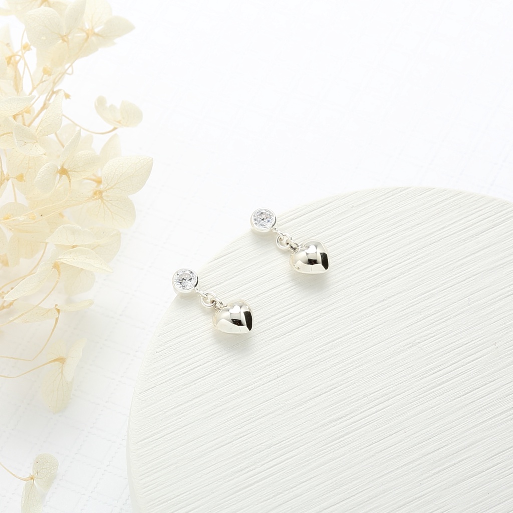 【Angel & Me】Love Heart s925 sterling silver earrings (changeable ear clips) gift, , large