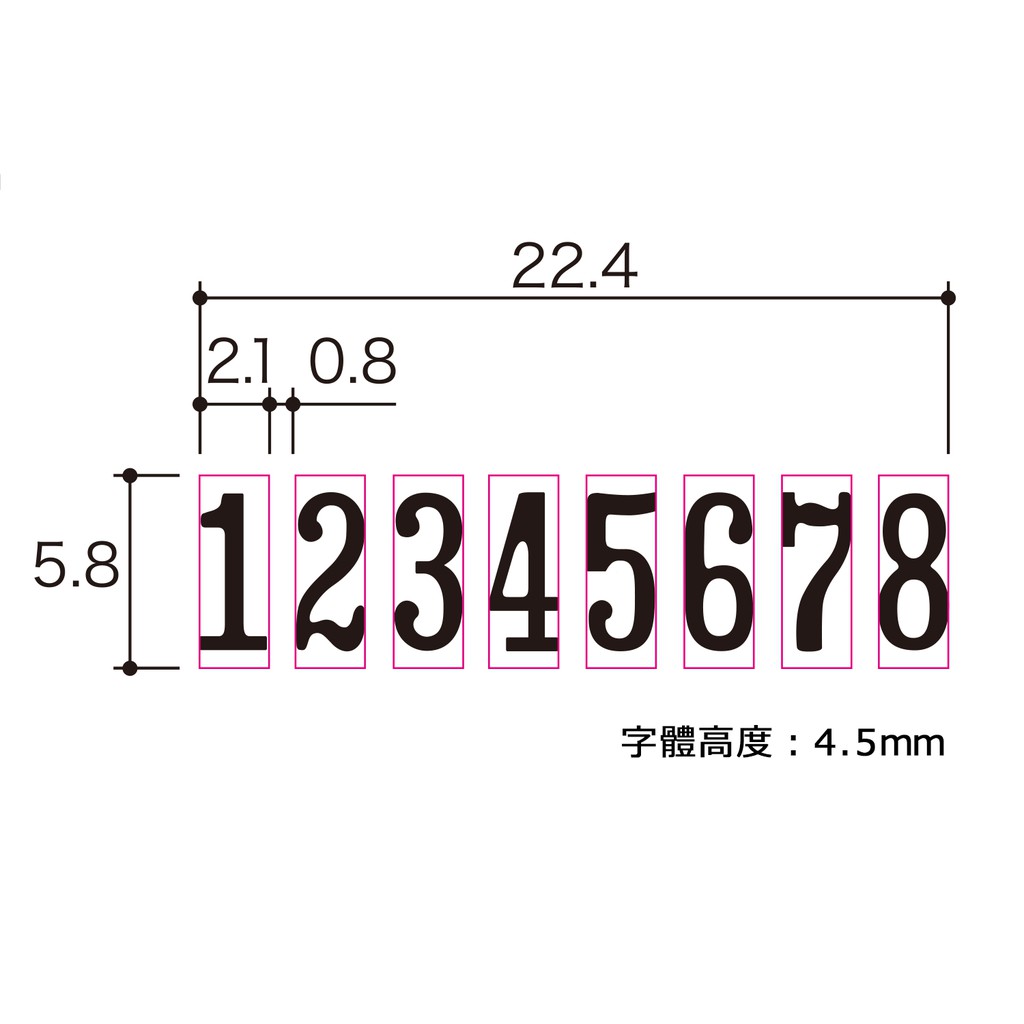 PLUS普樂士 E型號碼機 8位7樣式(30-886), , large