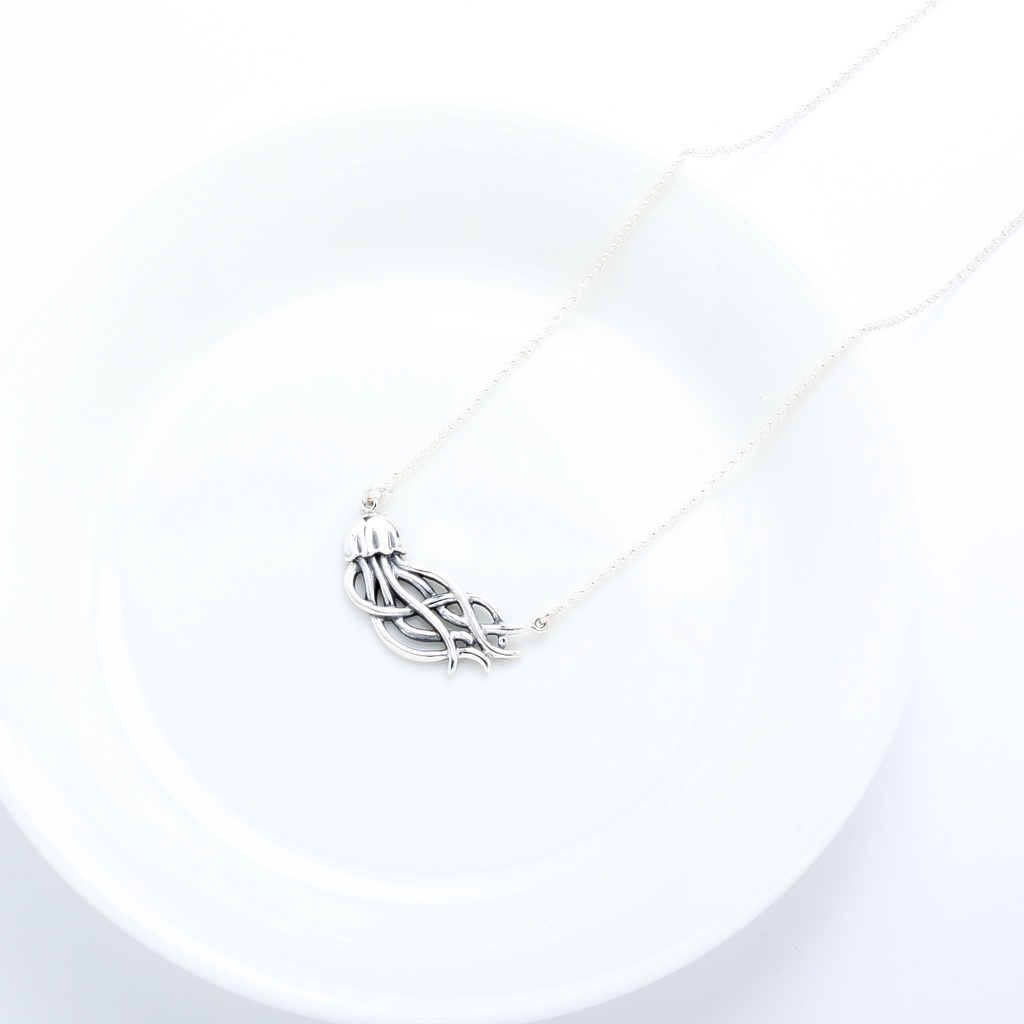 【Angel & Me】Jellyfish s925 sterling silver necklace Birthday Valentine Day gift, , large