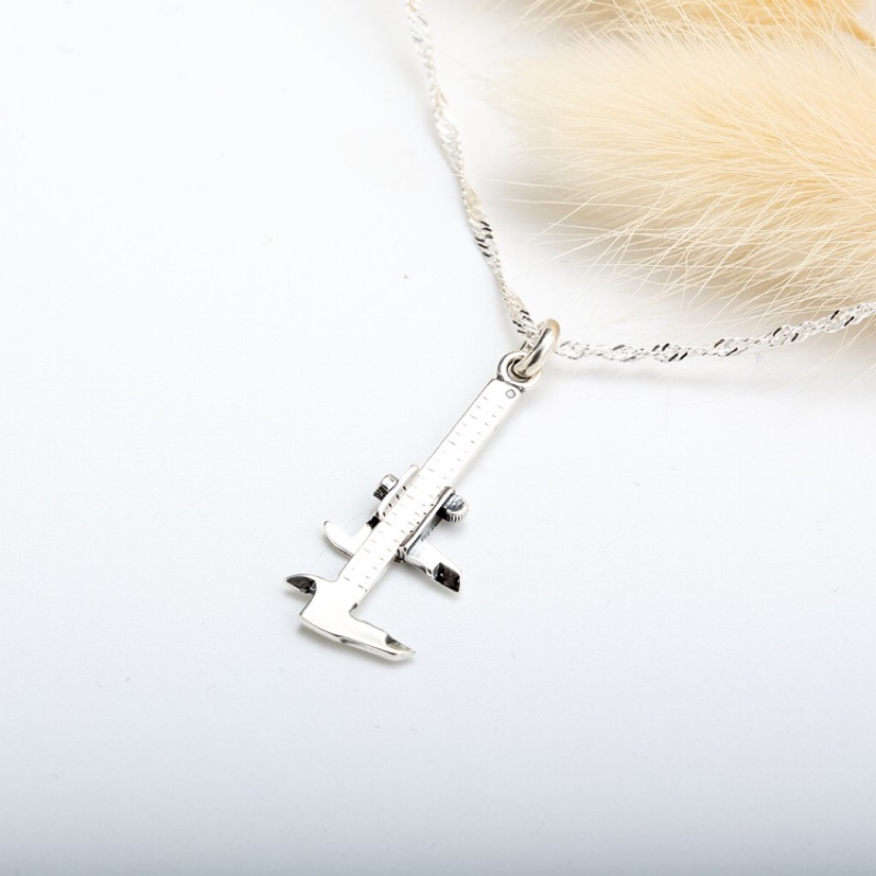 【Angel & Me】Movable Calipers s925 sterling silver necklace Birthday gift, , large